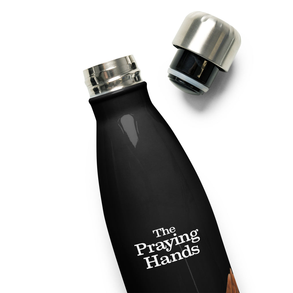 Aaron – Stainless Steel Water Bottle – Elegant Hand Print & The Praying Hands Logo