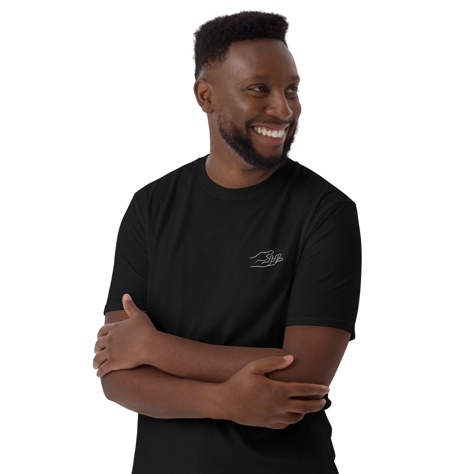 The Praying Hands – Herren T-Shirt – Dezente Handstickerei