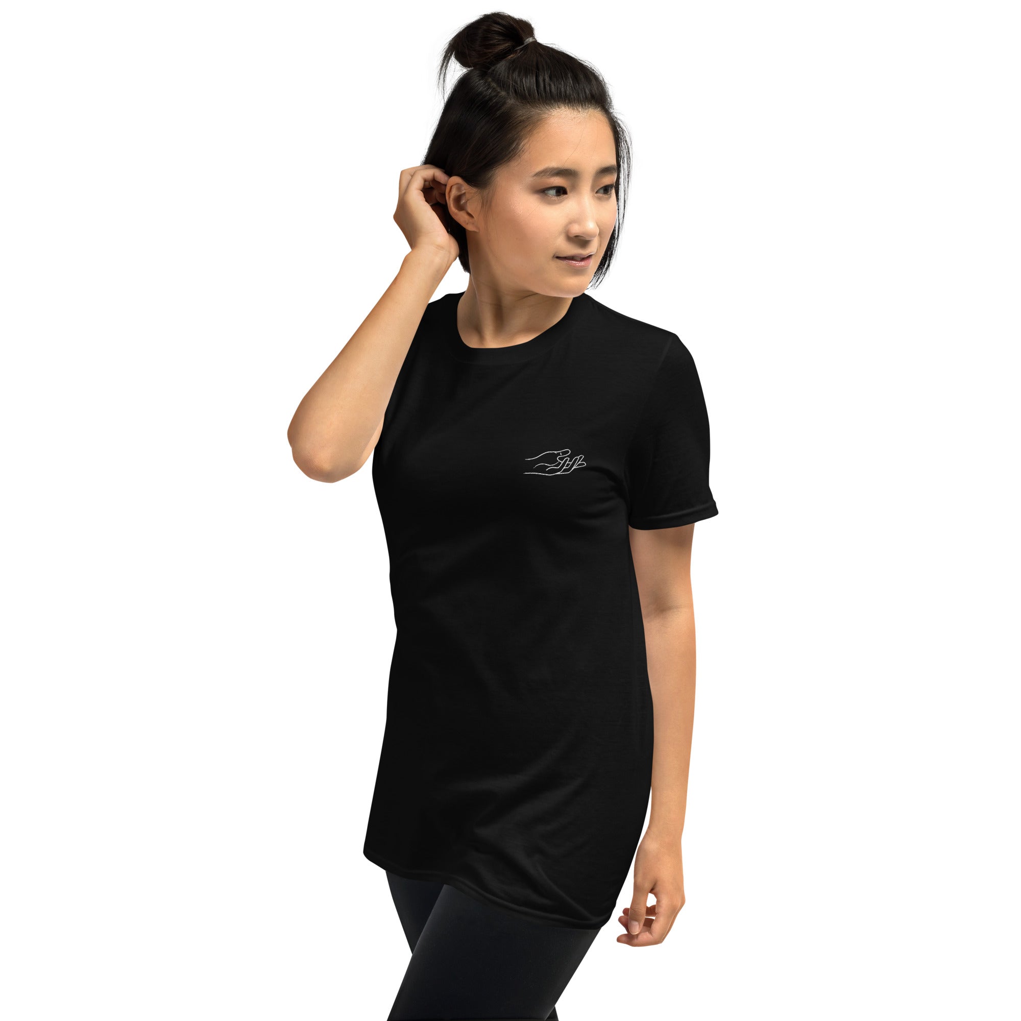 The Praying Hands – Women's T-Shirt – Small Embroidered Hand
