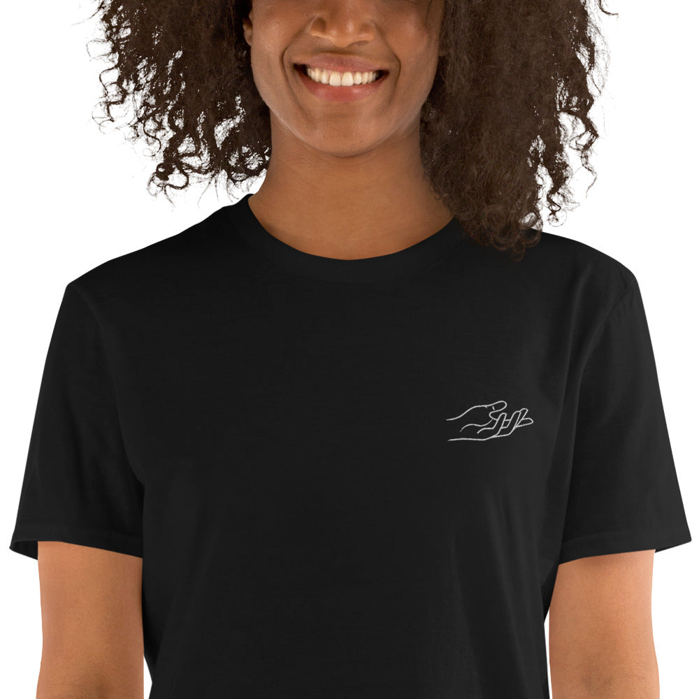 The Praying Hands – Women's T-Shirt – Small Embroidered Hand
