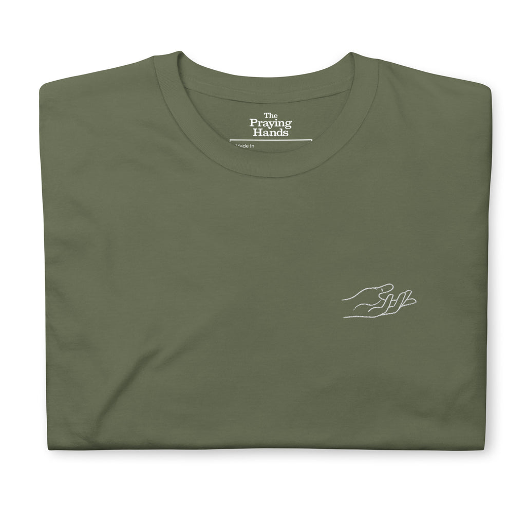The Praying Hands – Women's T-Shirt – Small Embroidered Hand