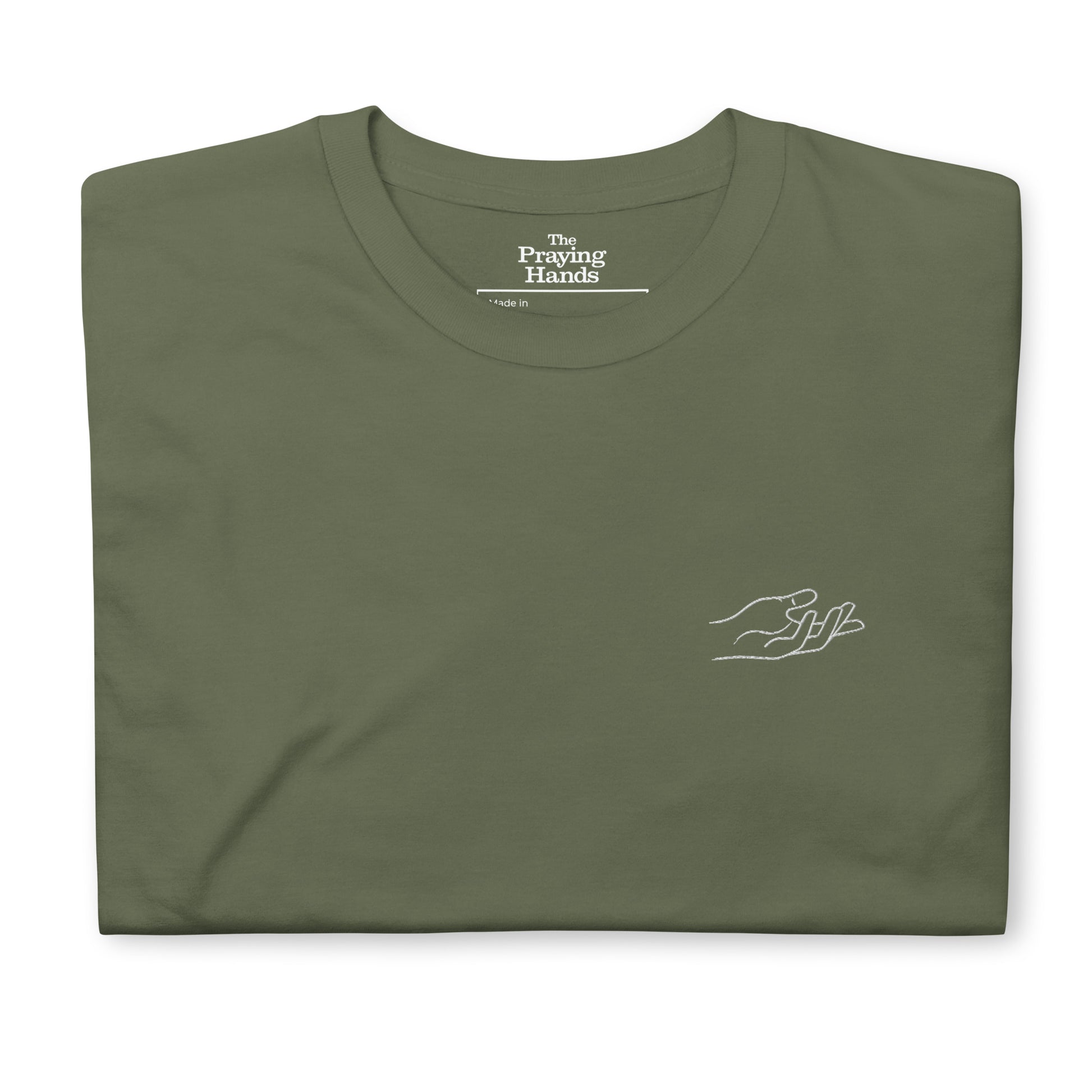 The Praying Hands – Herren T-Shirt – Dezente Handstickerei