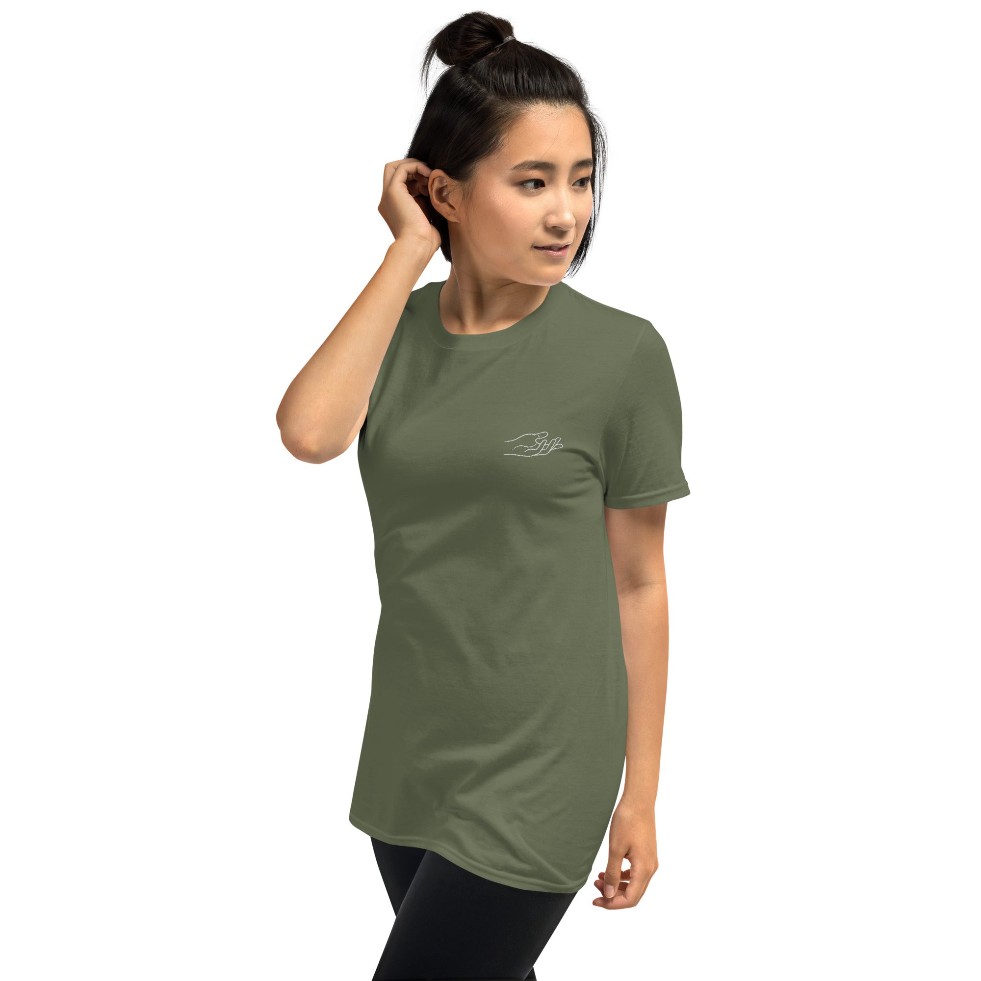 The Praying Hands – Women's T-Shirt – Small Embroidered Hand
