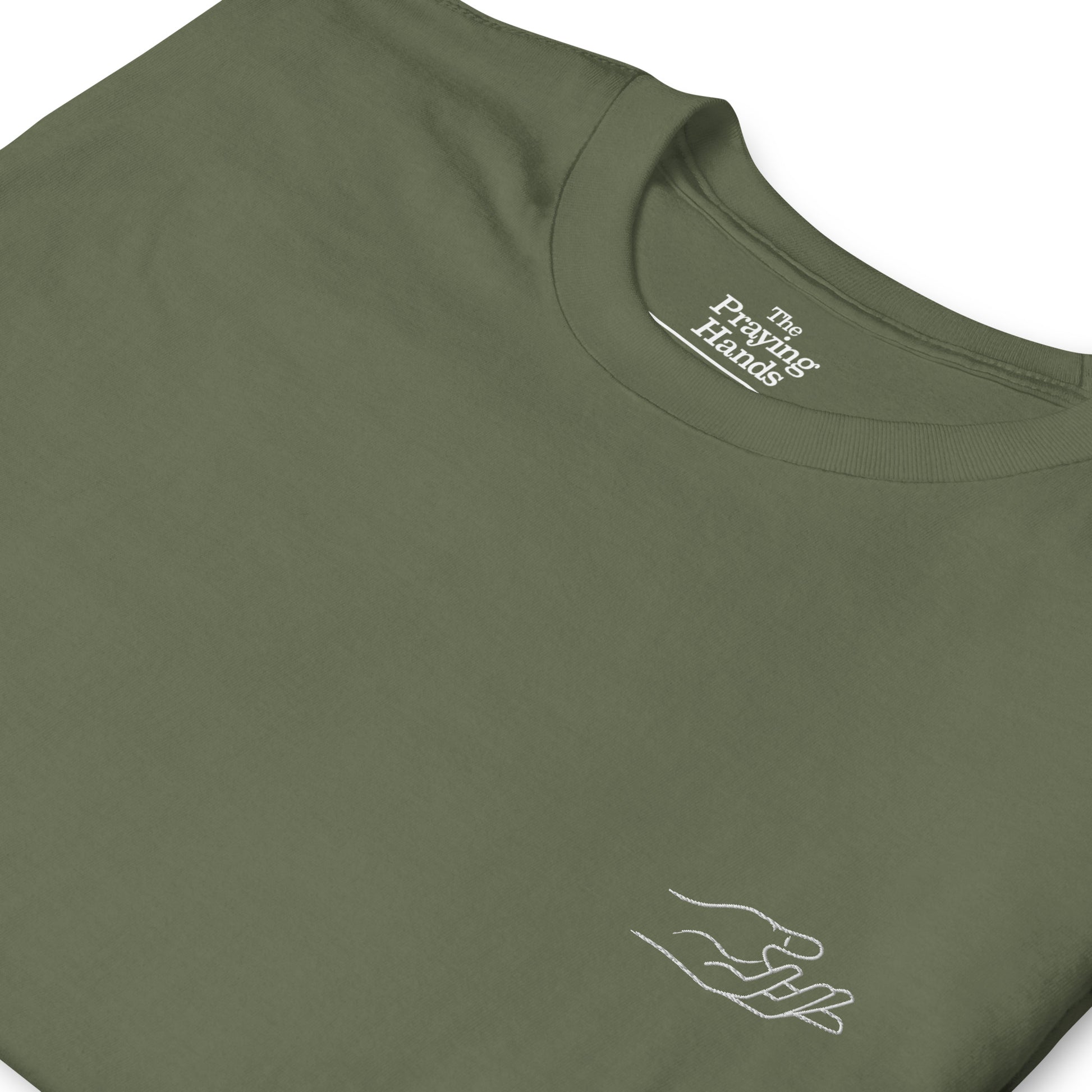 The Praying Hands – Herren T-Shirt – Dezente Handstickerei