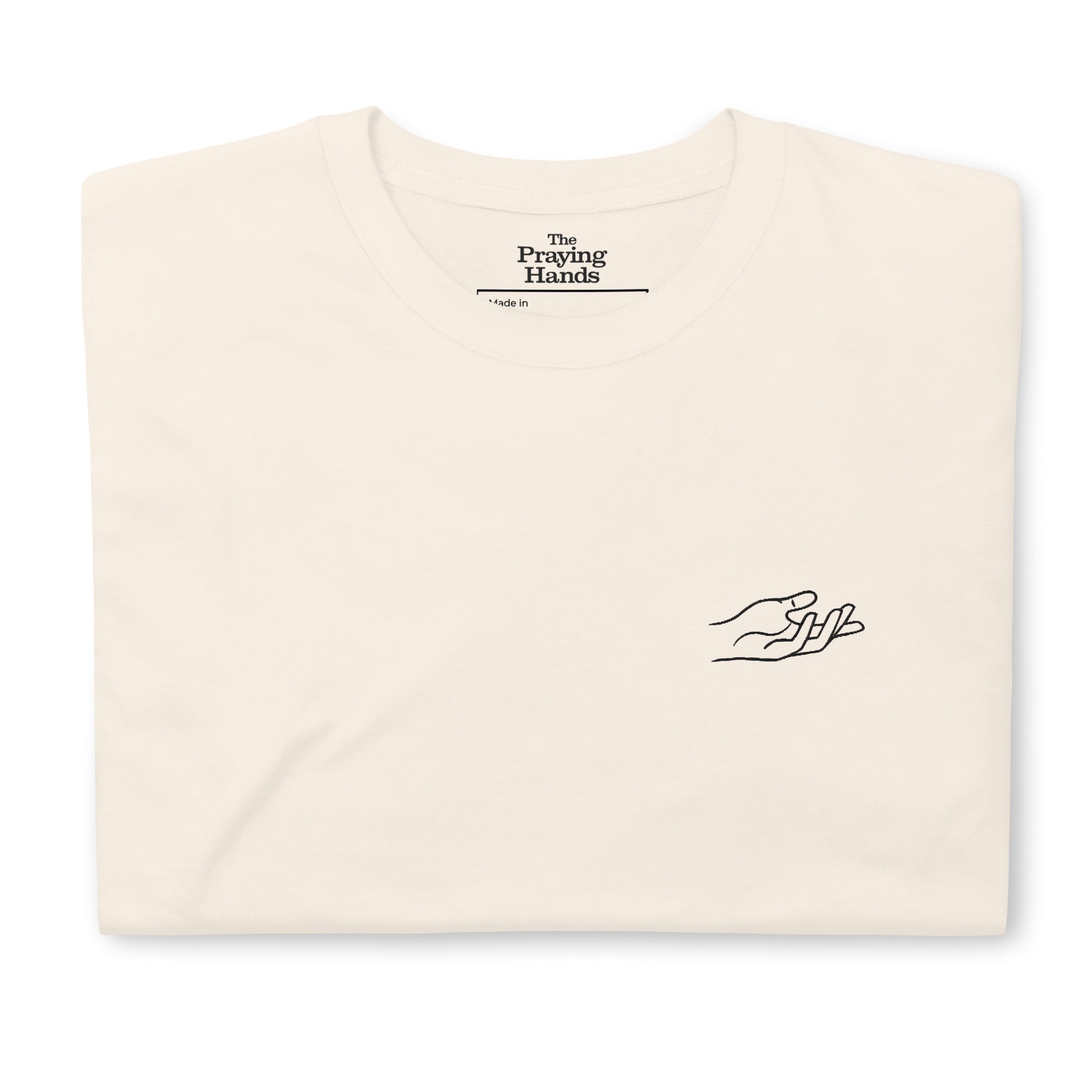 The Praying Hands – Herren T-Shirt – Dezente Handstickerei