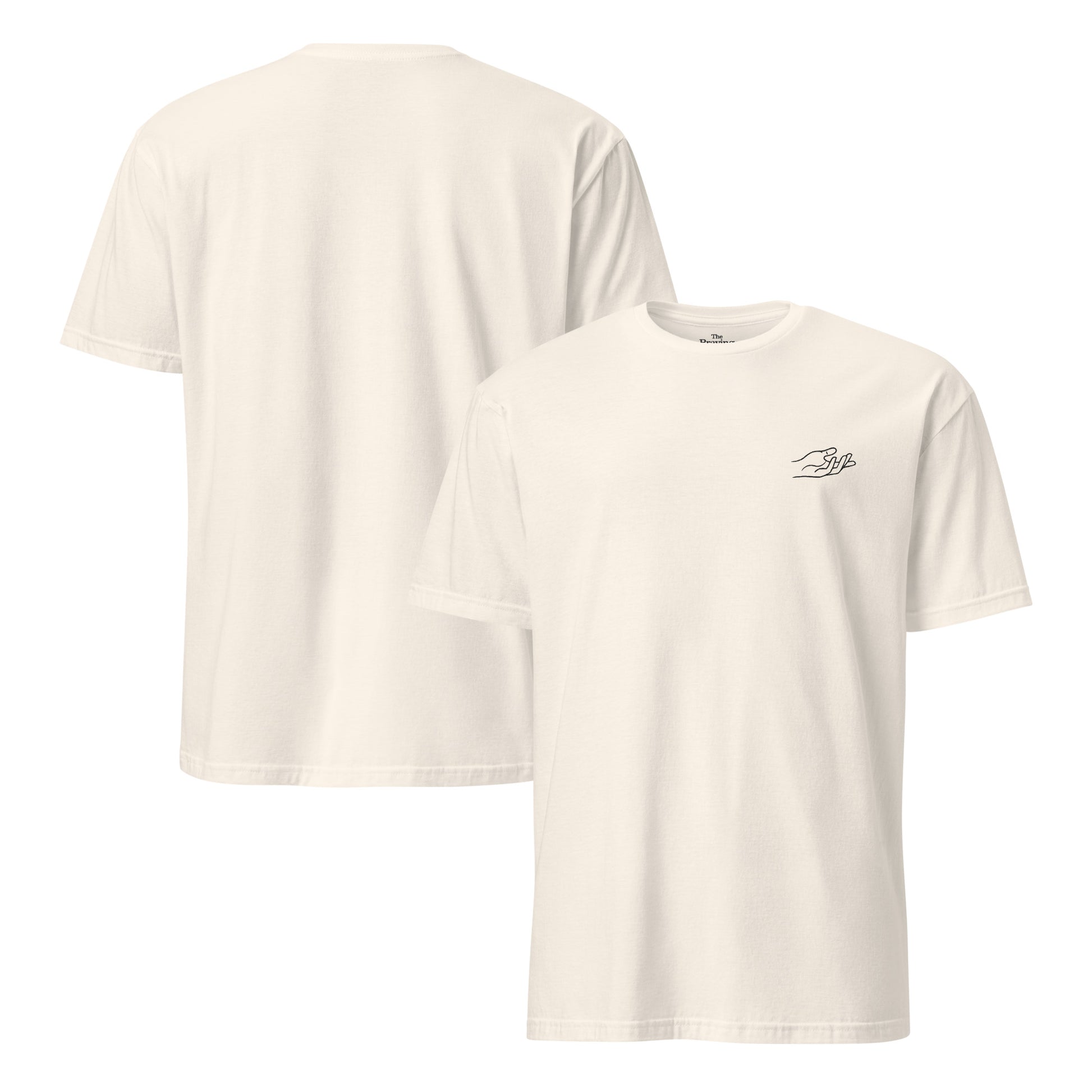 The Praying Hands – Herren T-Shirt – Dezente Handstickerei
