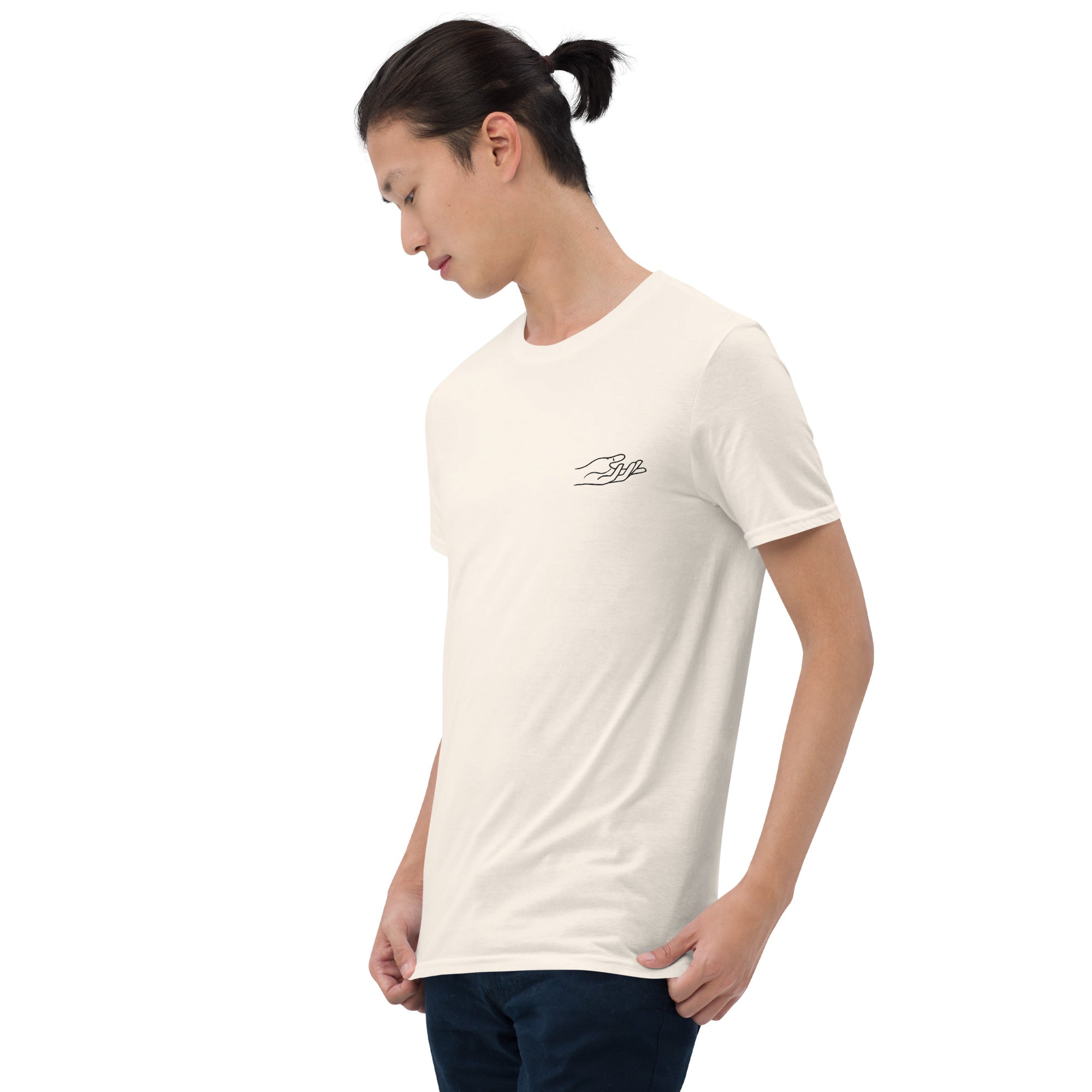 The Praying Hands – Men's T-Shirt – Small Embroidered Hand