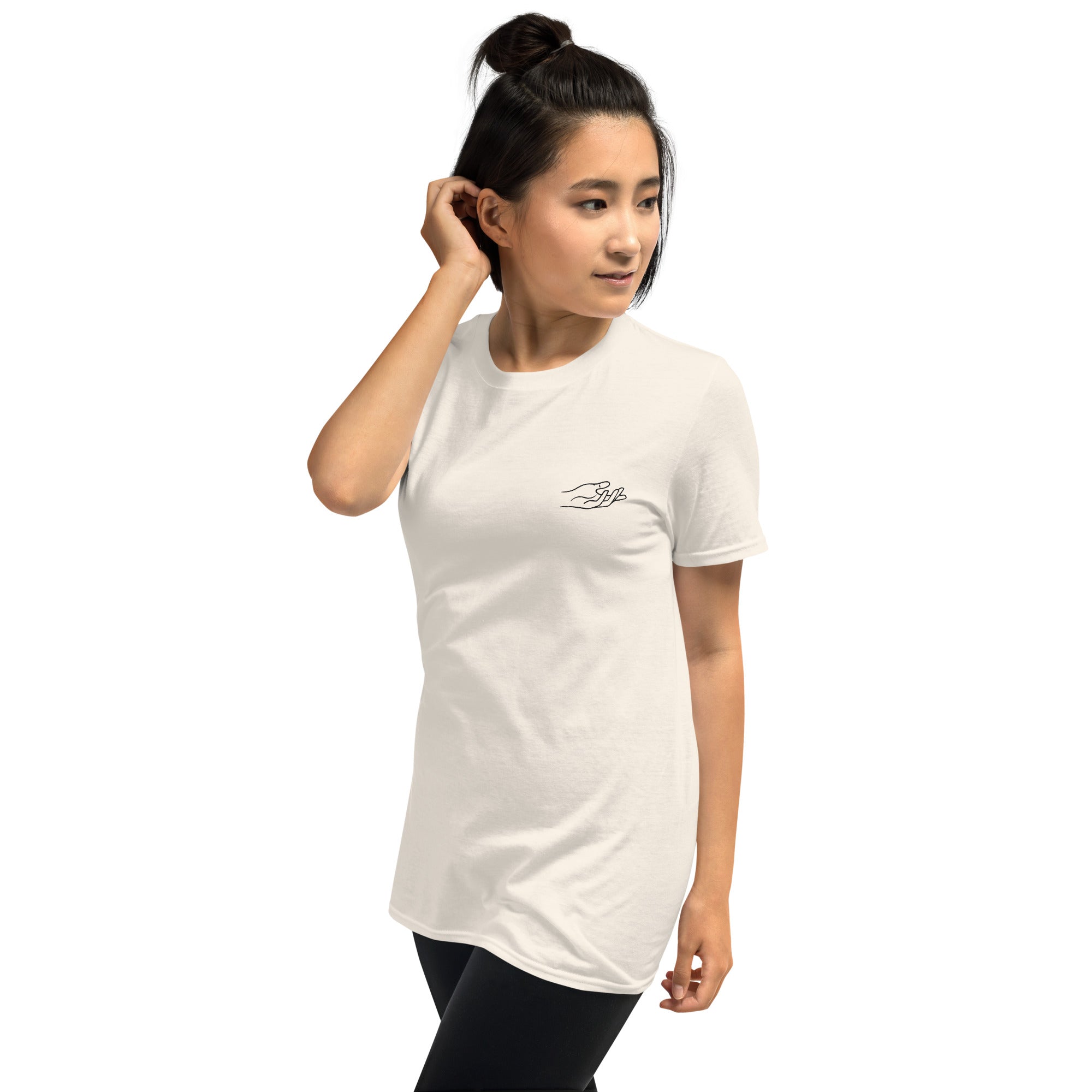 The Praying Hands – Women's T-Shirt – Small Embroidered Hand