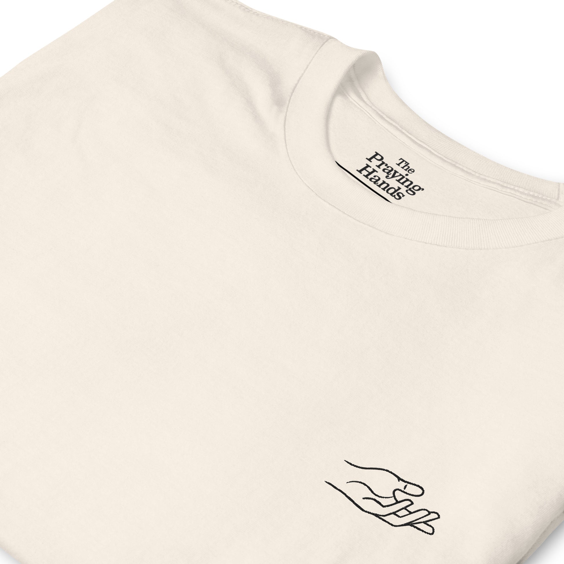The Praying Hands – Herren T-Shirt – Dezente Handstickerei