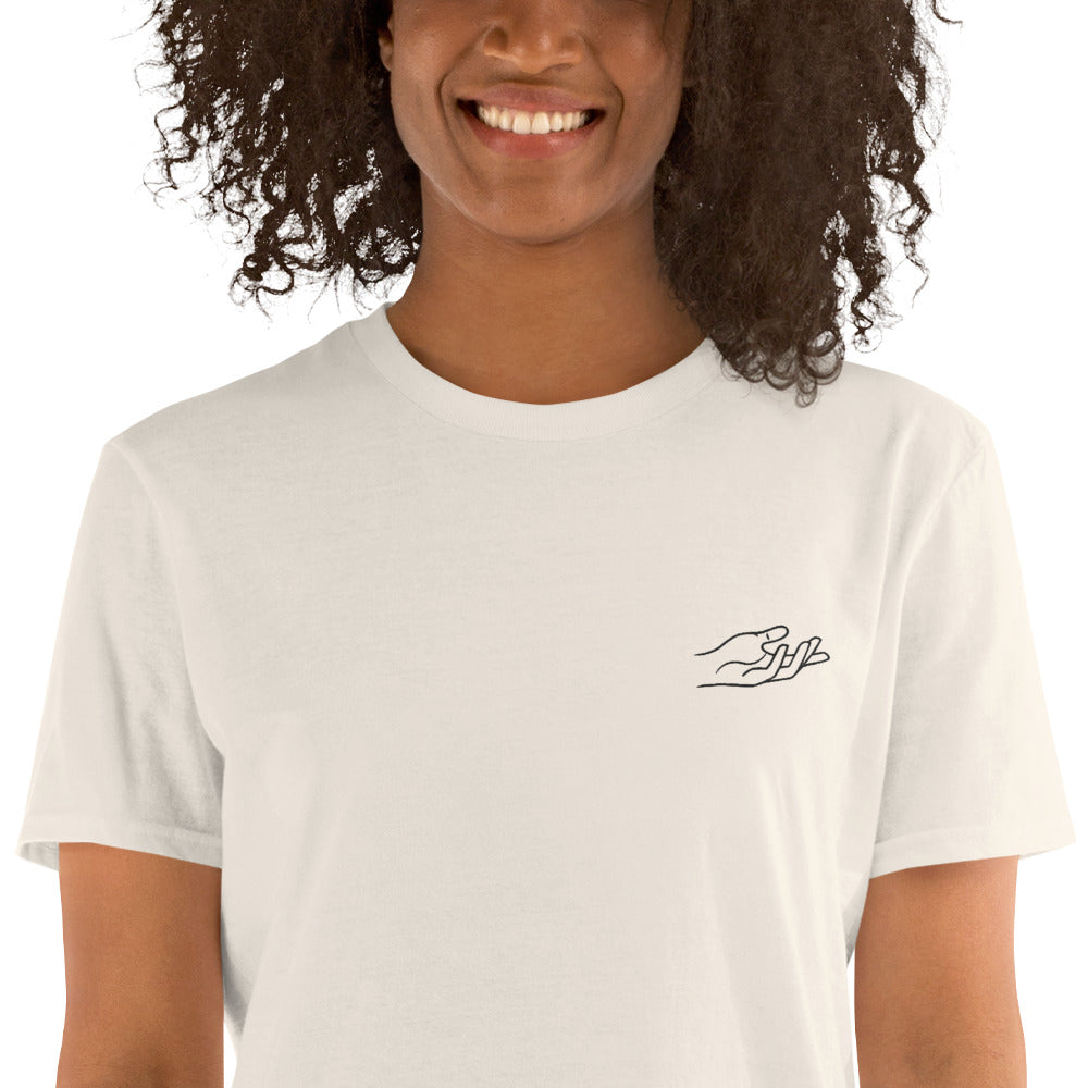 The Praying Hands – Women's T-Shirt – Small Embroidered Hand