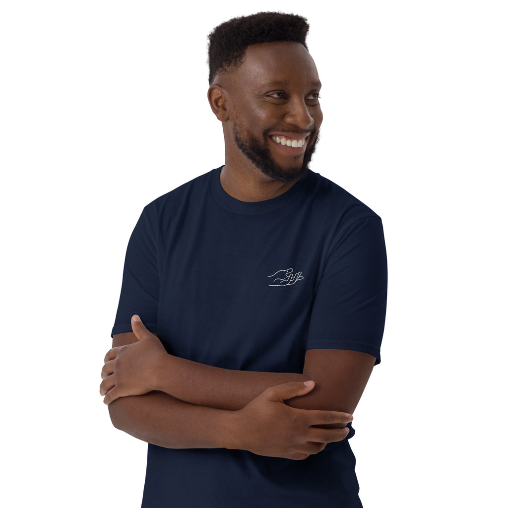 The Praying Hands – Men's T-Shirt – Small Embroidered Hand