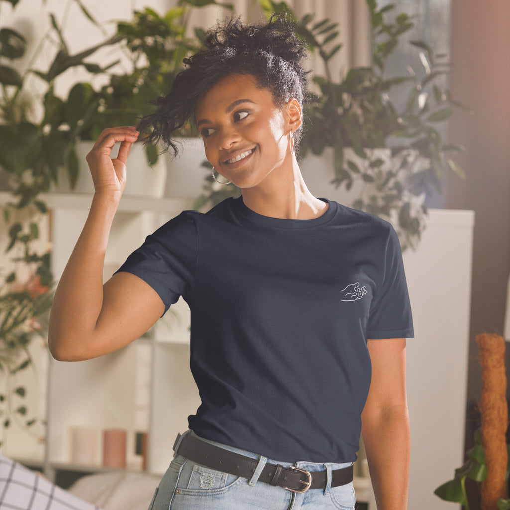 The Praying Hands – Women's T-Shirt – Small Embroidered Hand