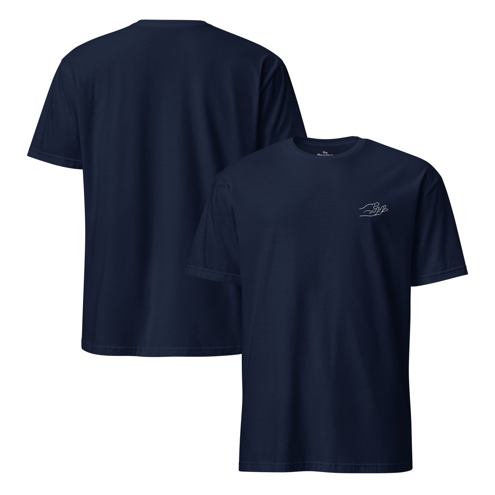 The Praying Hands – Herren T-Shirt – Dezente Handstickerei