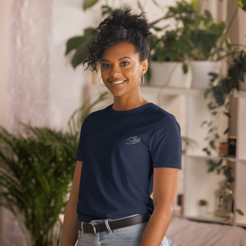 The Praying Hands – Women's T-Shirt – Small Embroidered Hand