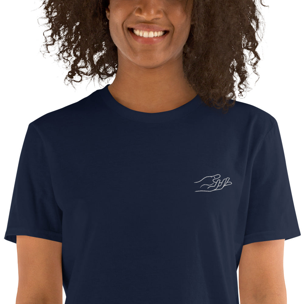 The Praying Hands – Women's T-Shirt – Small Embroidered Hand