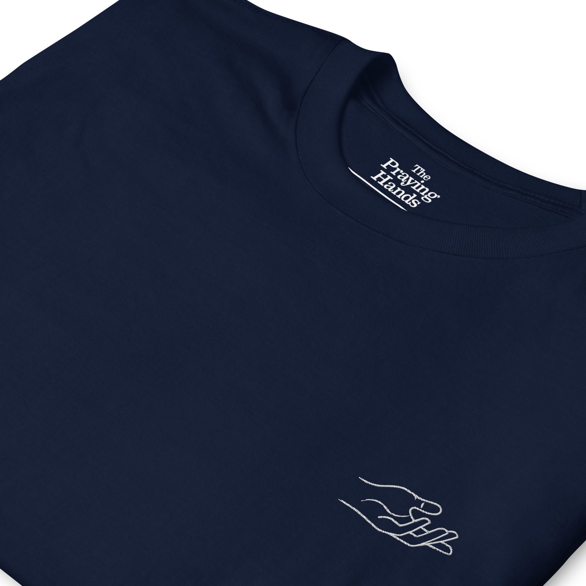 The Praying Hands – Herren T-Shirt – Dezente Handstickerei