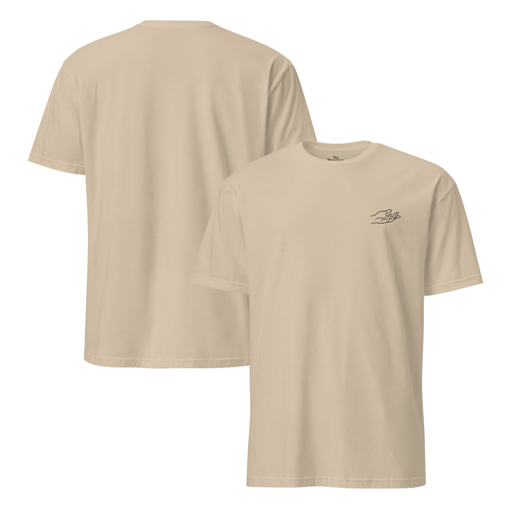 The Praying Hands – Herren T-Shirt – Dezente Handstickerei