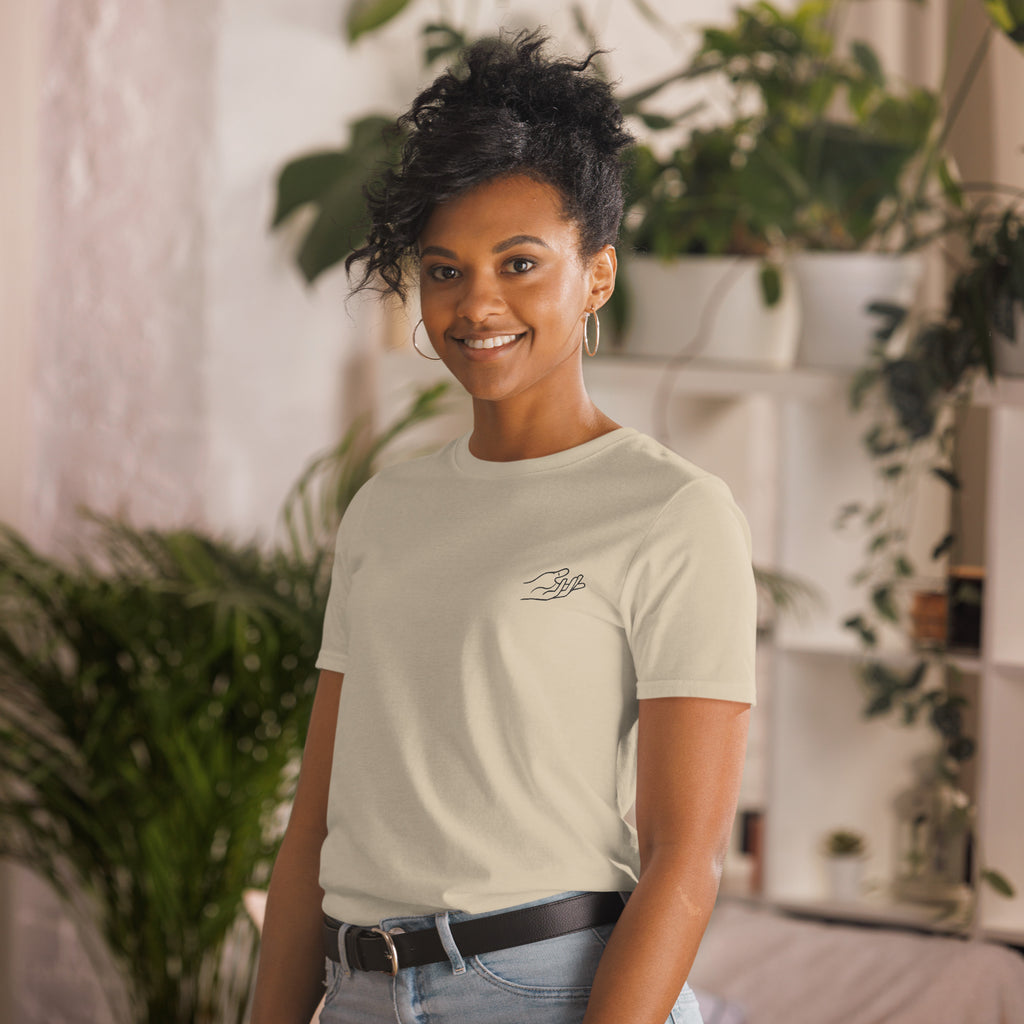 The Praying Hands – Women's T-Shirt – Small Embroidered Hand