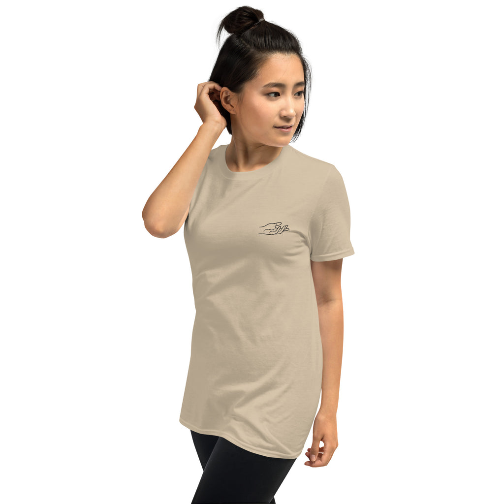 The Praying Hands – Women's T-Shirt – Small Embroidered Hand