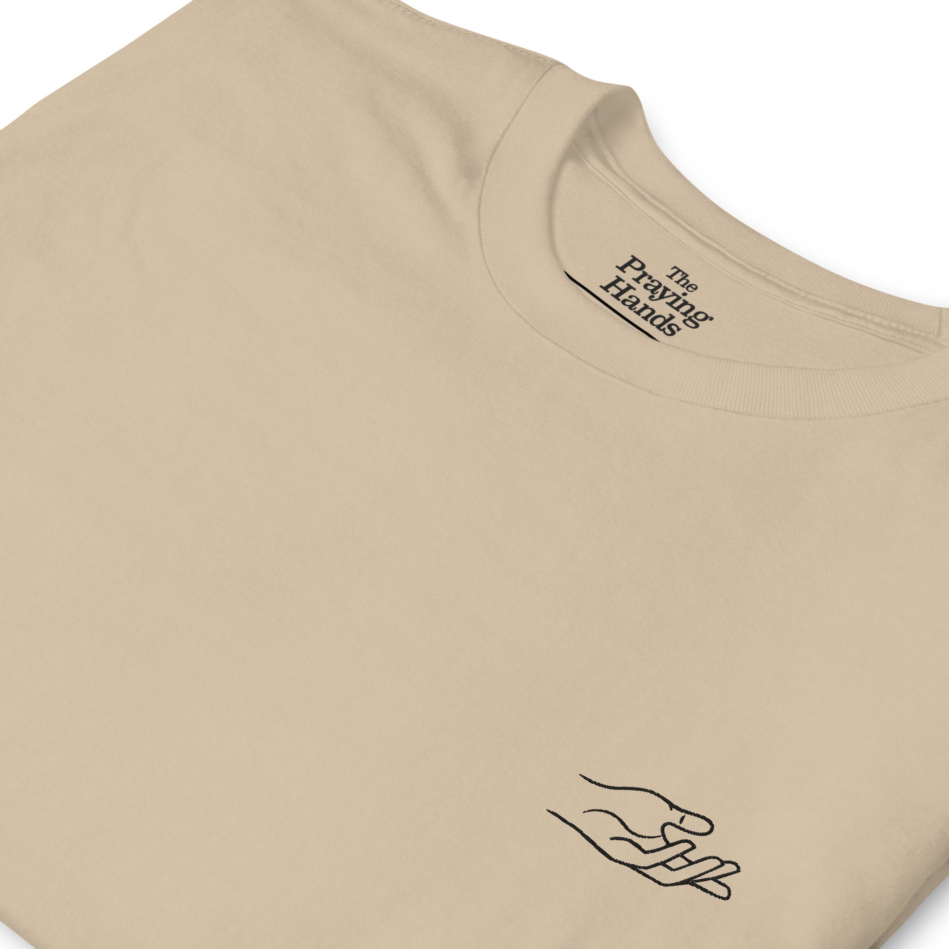 The Praying Hands – Herren T-Shirt – Dezente Handstickerei