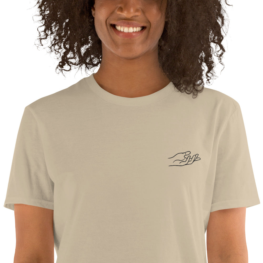 The Praying Hands – Women's T-Shirt – Small Embroidered Hand