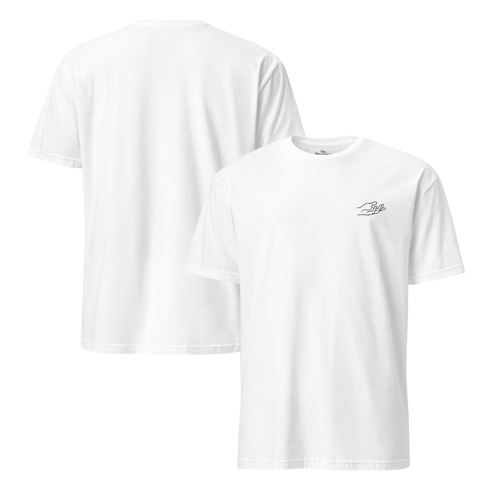 The Praying Hands – Herren T-Shirt – Dezente Handstickerei