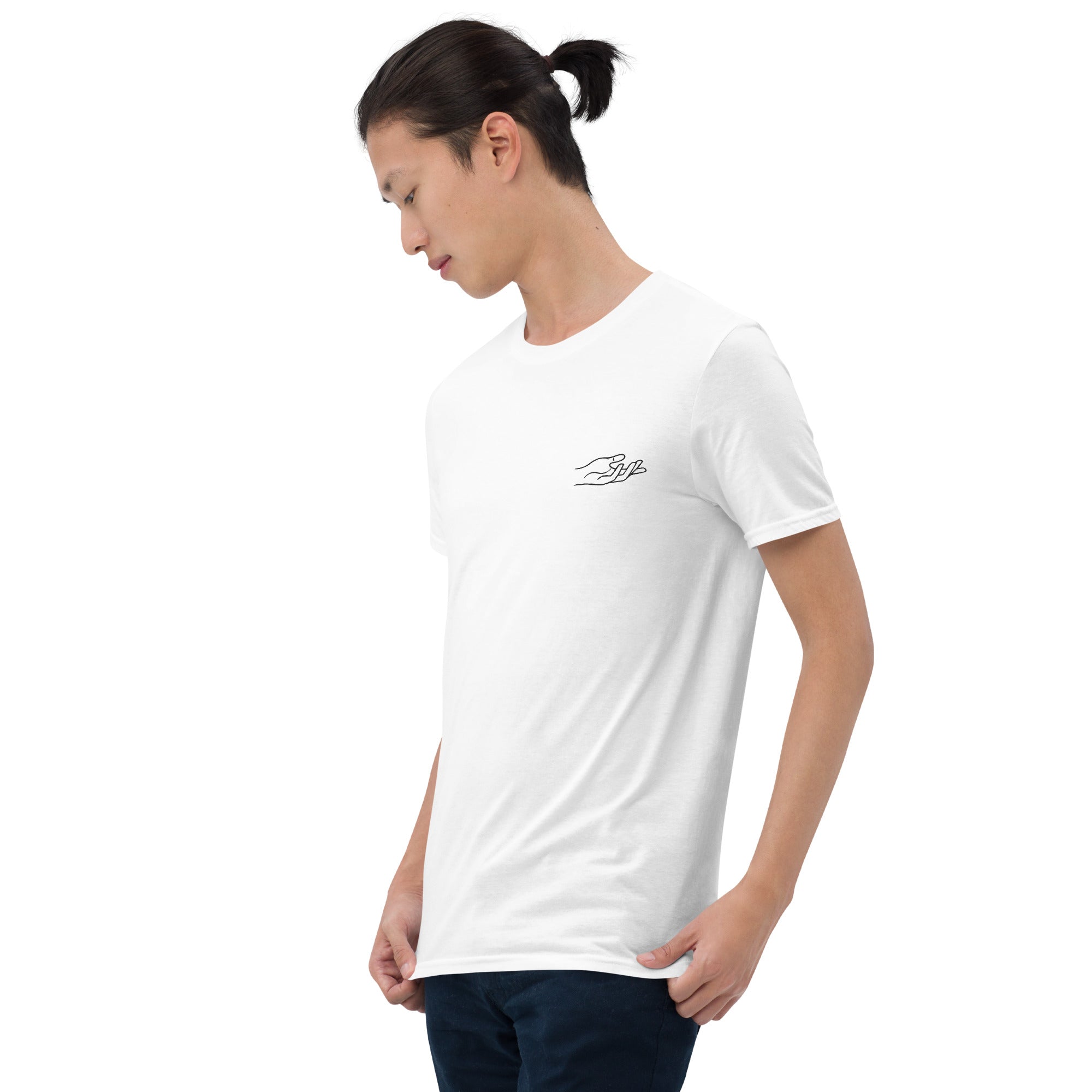 The Praying Hands – Men's T-Shirt – Small Embroidered Hand
