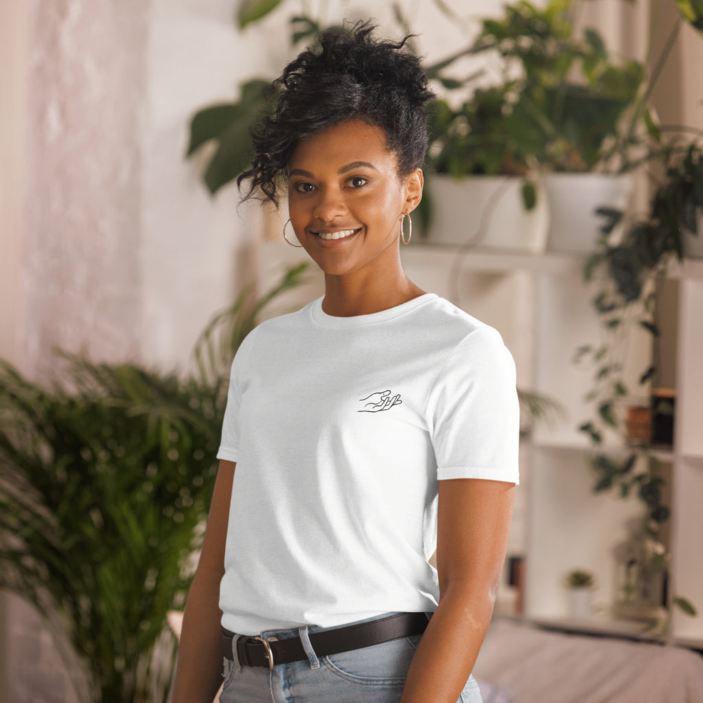 The Praying Hands – Women's T-Shirt – Small Embroidered Hand