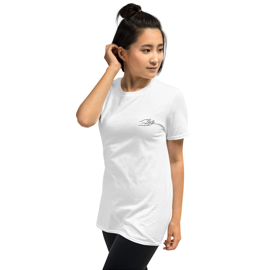 The Praying Hands – Women's T-Shirt – Small Embroidered Hand