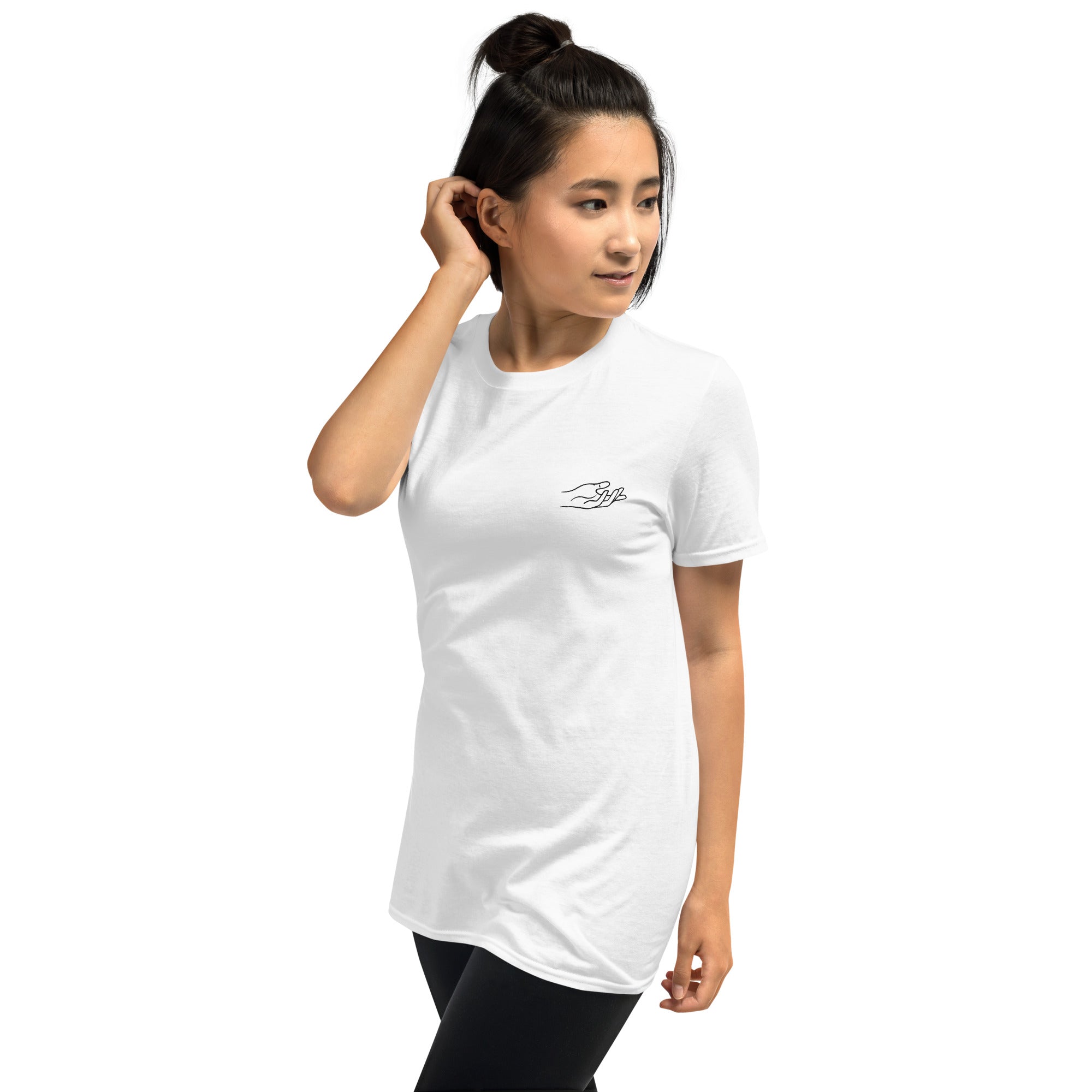 The Praying Hands – Women's T-Shirt – Small Embroidered Hand