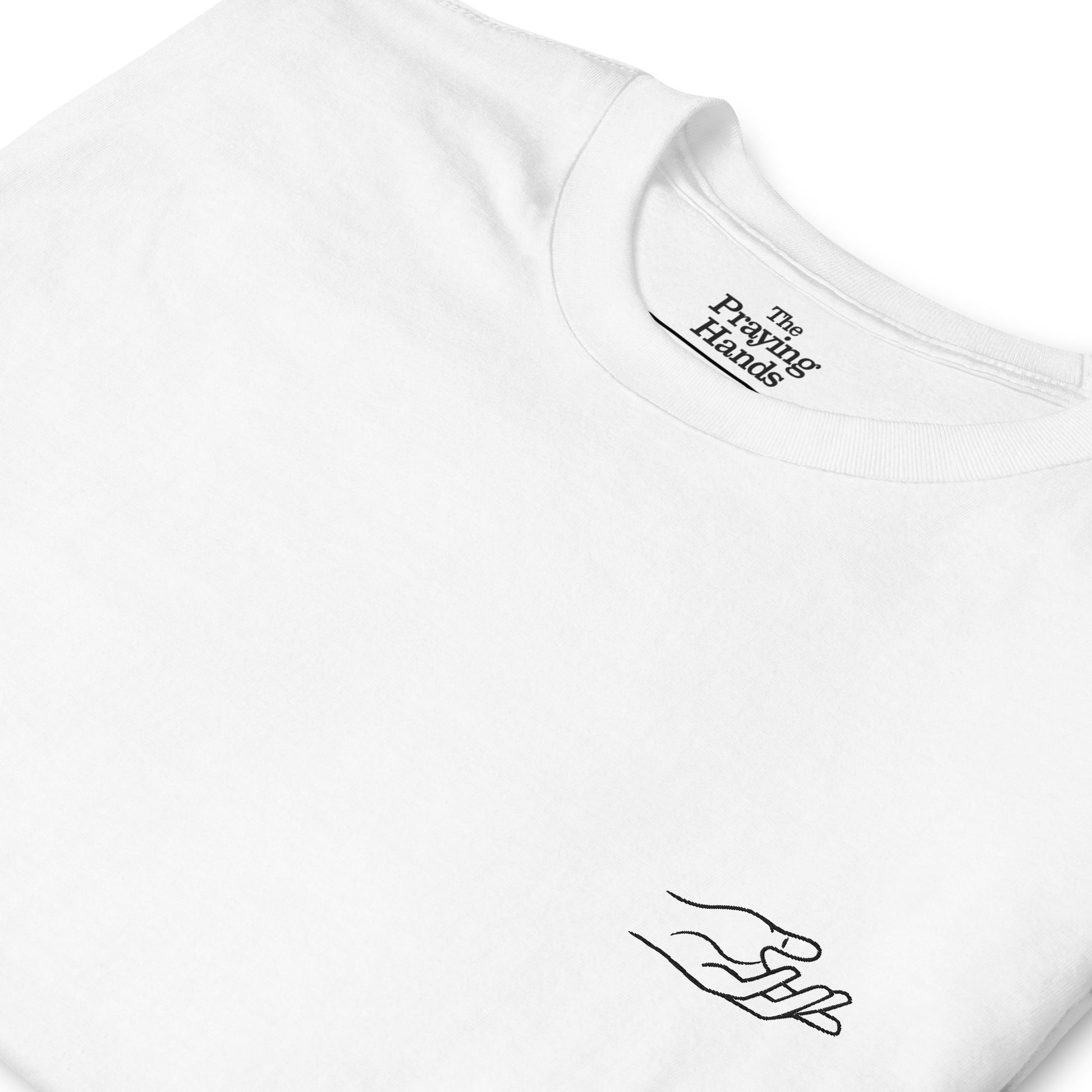 The Praying Hands – Herren T-Shirt – Dezente Handstickerei