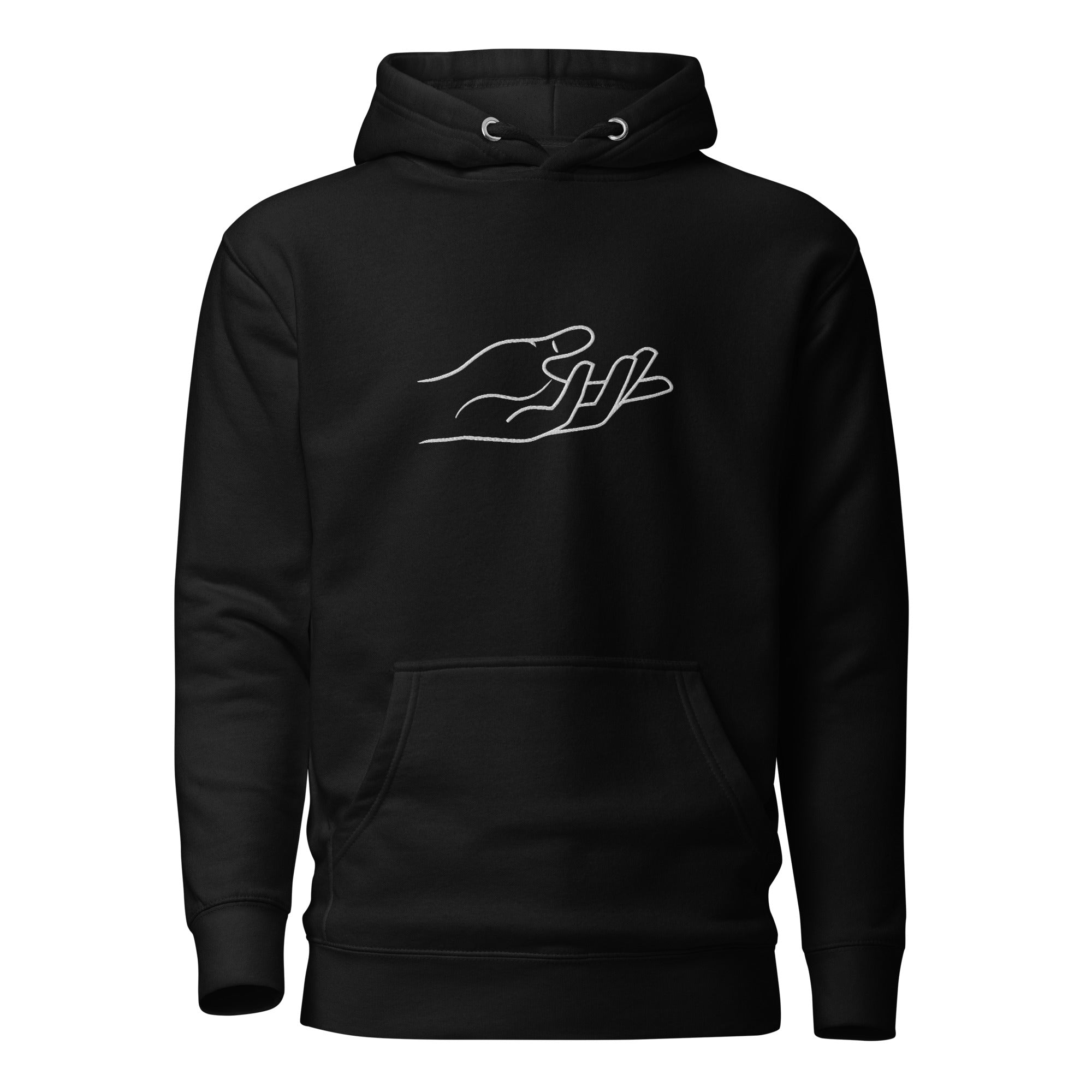 The Praying Hands – Women's Hoodie – Large Embroidered Hand