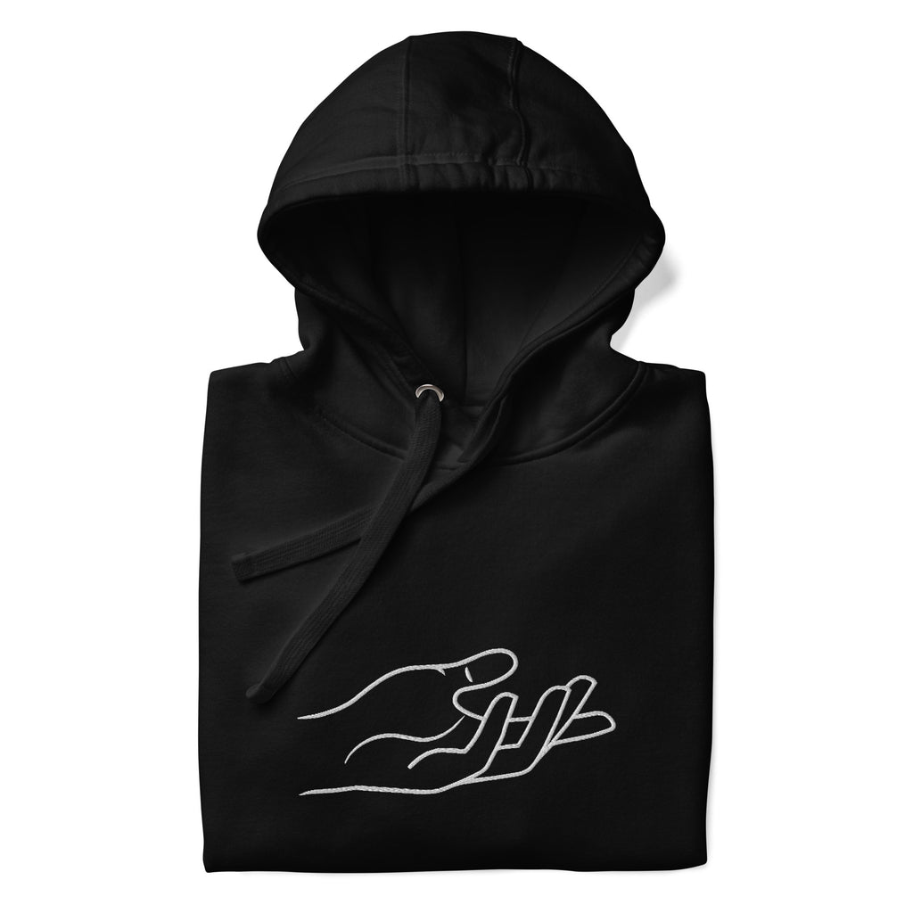 The Praying Hands – Women's Hoodie – Large Embroidered Hand