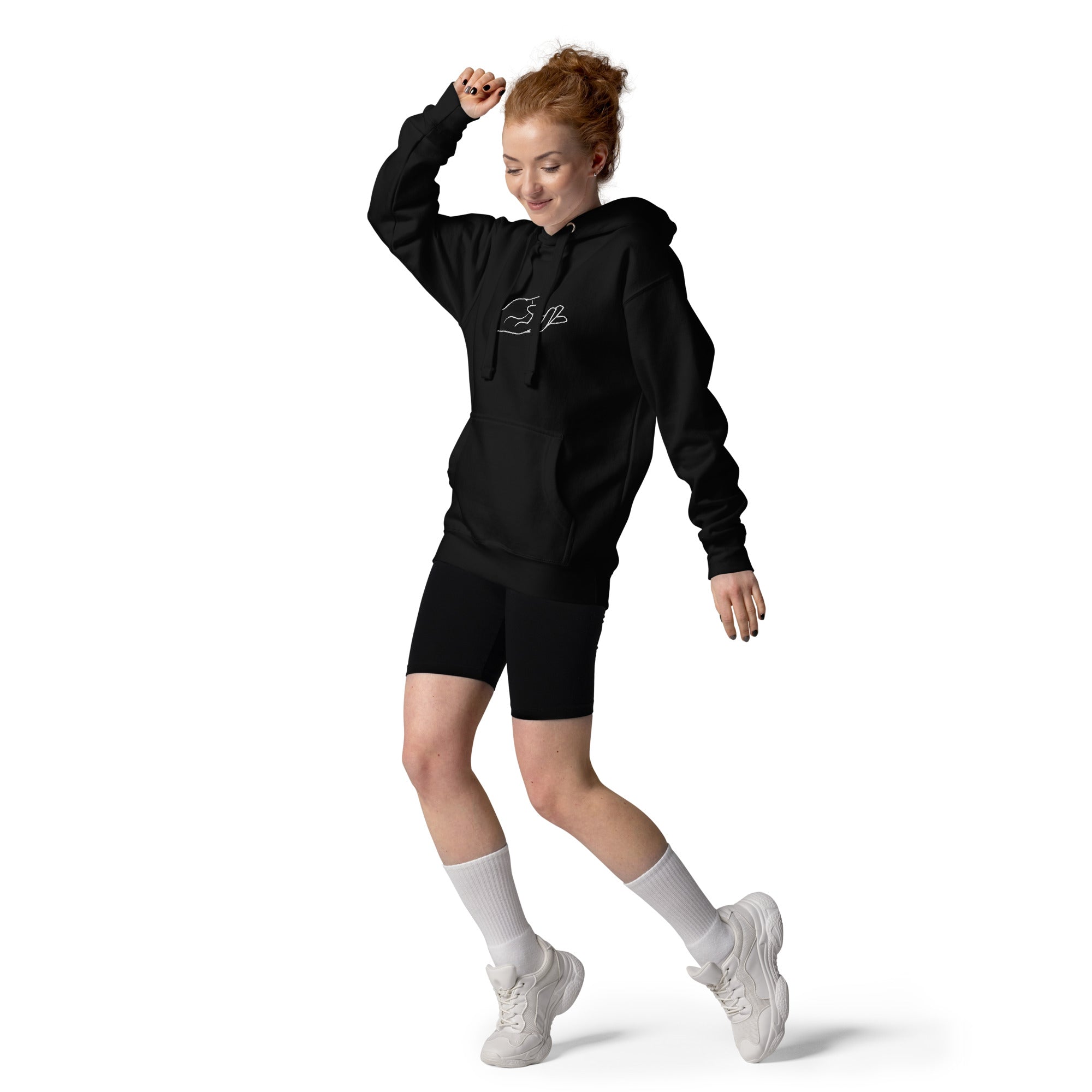 The Praying Hands – Women's Hoodie – Large Embroidered Hand