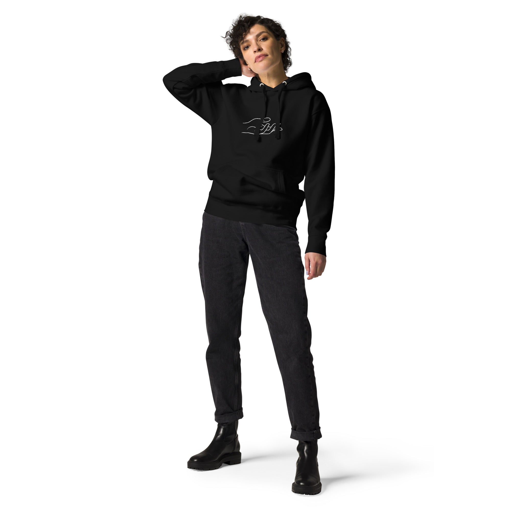 The Praying Hands – Women's Hoodie – Large Embroidered Hand
